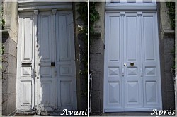 Porte avant et après changement